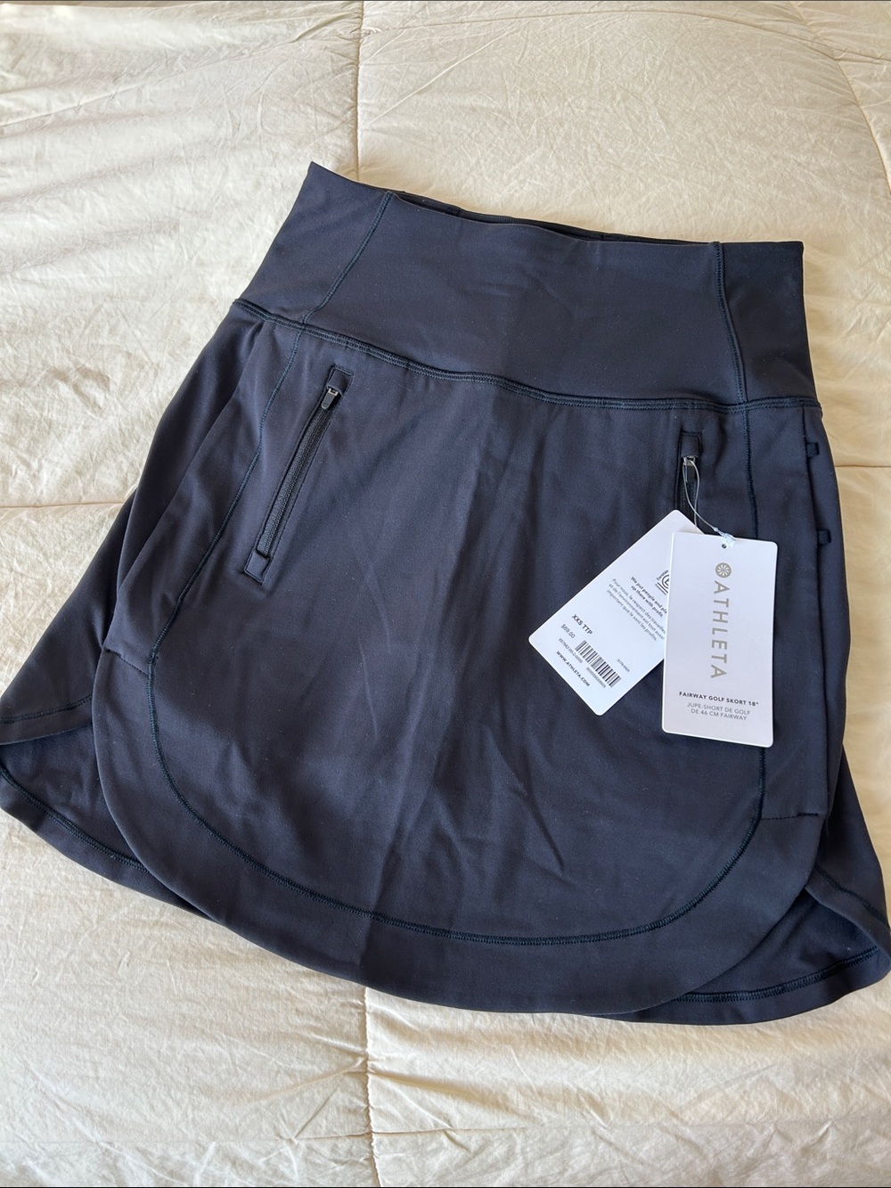Athleta Black Zip-Pocket Active Skort